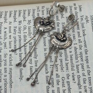 Vintage Modernist Brutalist Screw-Back Sterling Silver Earrings